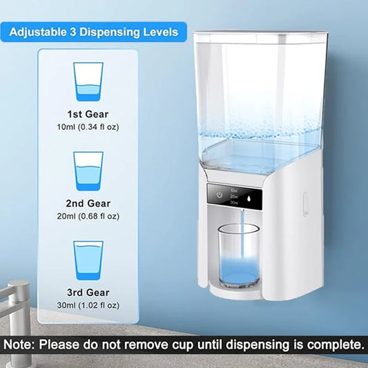 NEW Automatic Mouthwash Dispenser for bathroom Wall Mounted Mouthwash Dispenser with 2 Magnetic Cup Suitable for All Age